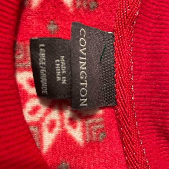 Covington Festive Red Snowflake Pajama Top - Picture 2 of 6